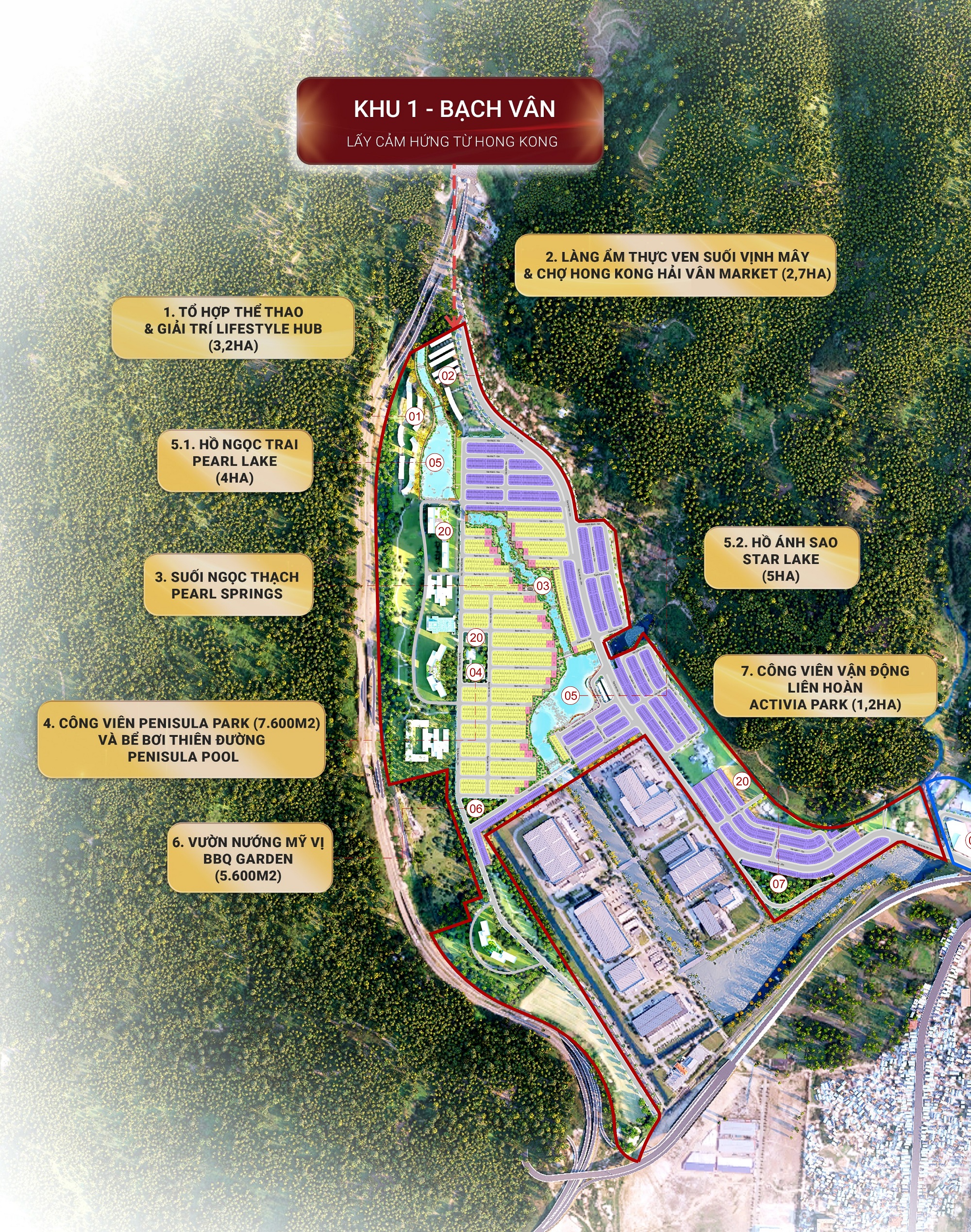 Mặt bằng phân khu Bạch Vân Vinhomes Làng Vân