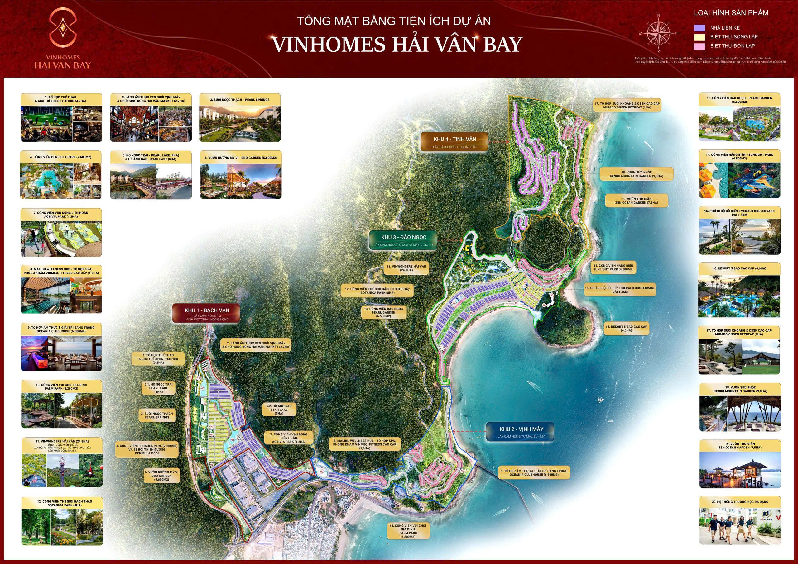 Mặt bằng tiện ích Vinhomes Làng Vân (Vinhomes Hải Vân Bay)